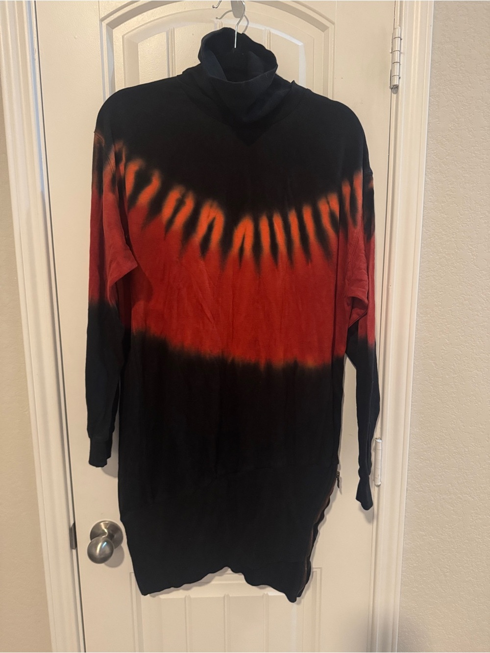 Tie-Dye long Sleeve grunge goth punk sweater dress